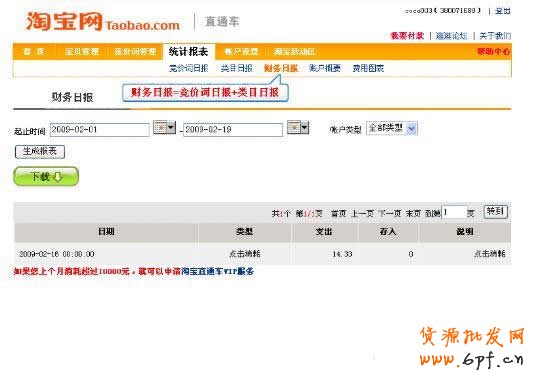 淘寶直通車操作-如何查看財務(wù)日報表